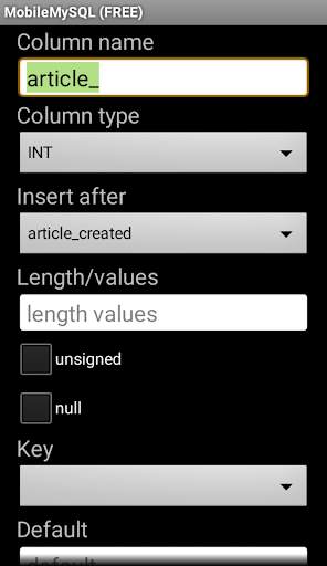 Mobile MySQL Manager (Free) screenshot 7