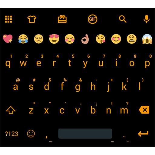 Flat BlackOrang Emoji Keyboard 100