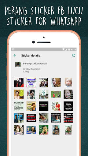 Perang sticker lucu Ngakak FB For WAStickerApps screenshot 6