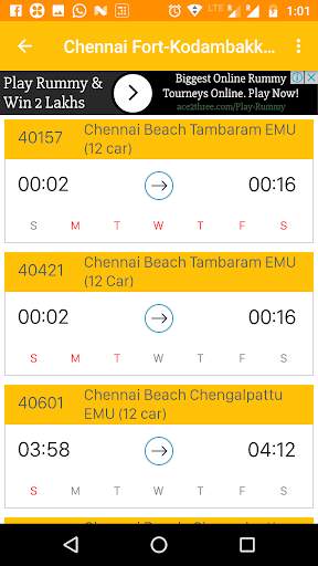 Chennai Local Train Suburban TimeTable Offline screenshot 2