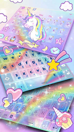 Rainbow Unicorn Keyboard Theme screenshot 3