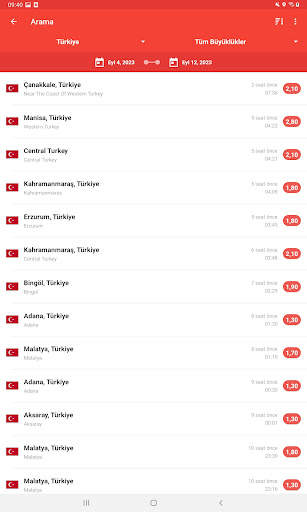 Deprem Uyarılarım screenshot 10