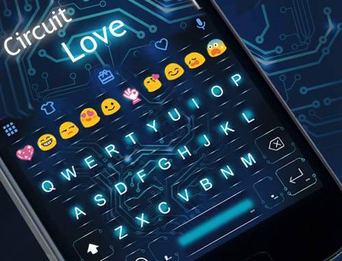 Neon Circuit Emoji Keyboard screenshot 5