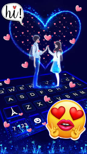 Neon Love Couple Keyboard Background screenshot 3