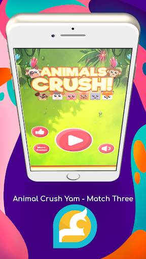 Animal Crush Yam - Match Three puzzle screenshot 1