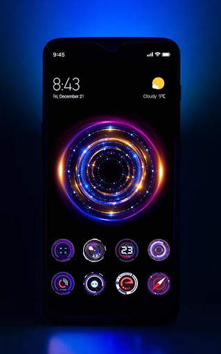 Colorful Tech theme one plus 7 pro launcher screenshot 3