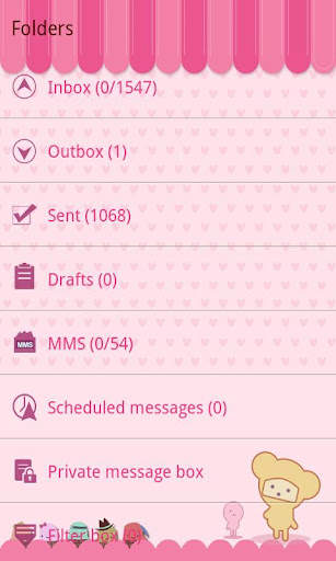 GO SMS Pro Pink Sweet theme screenshot 4