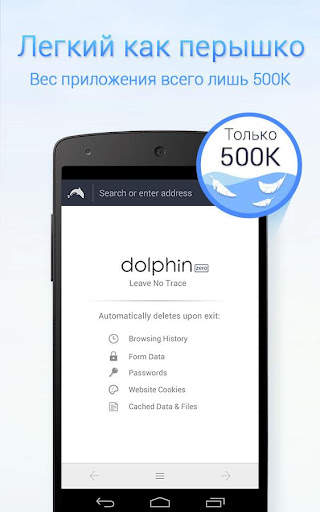 Dolphin Zero Браузер инкогнито скриншот 1