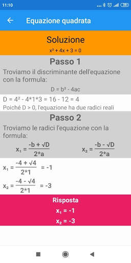 Equazione quadratica screenshot 2