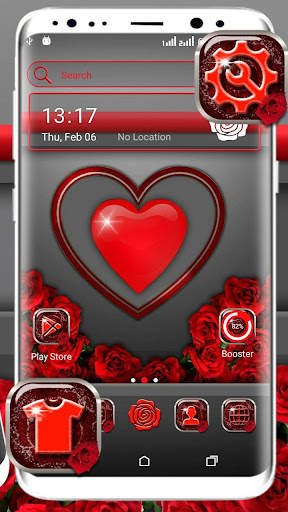 Red Heart Valentine Launcher T screenshot 1