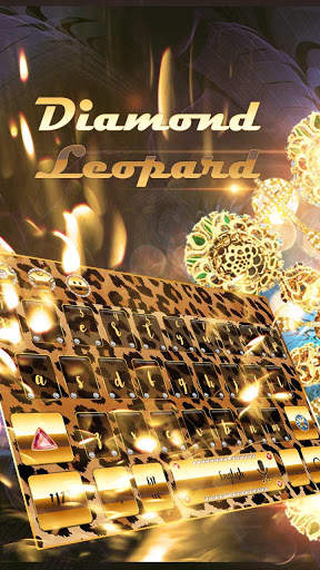 Leopard Diamond Gemstone with Gold Keyboard screenshot 1