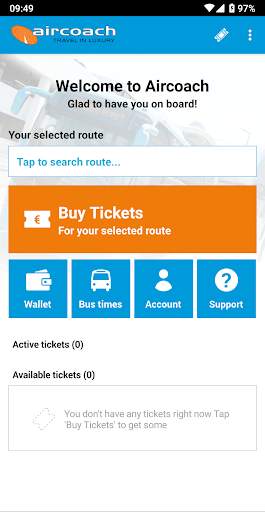 Aircoach - mobile ticketing App screenshot 1