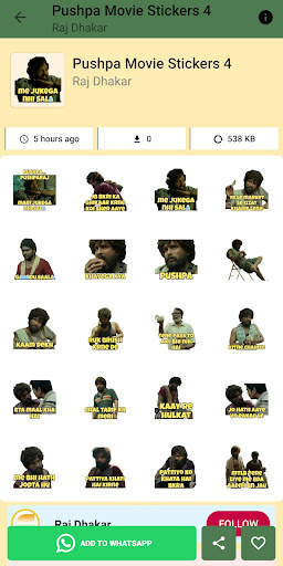 Pushpa Stickers For WhatsApp screenshot 3