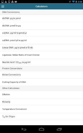 Promega Biomath Calculators screenshot 7