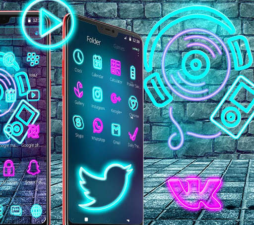 Neon Music Launcher Theme🎧 screenshot 2