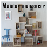 Modern bookshelf icon