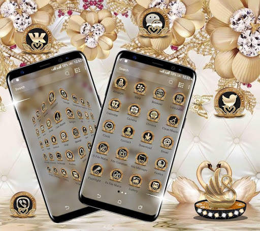 Golden Swan Launcher Theme screenshot 4