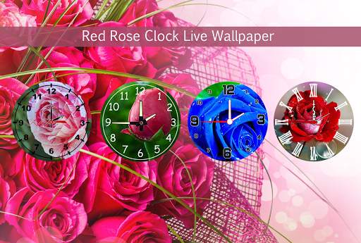 Red Rose Clock Live Wallpaper screenshot 1
