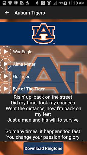 Auburn Tigers Fight Songs screenshot 5