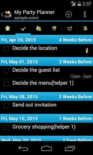 My Party Planner - Lite screenshot 2