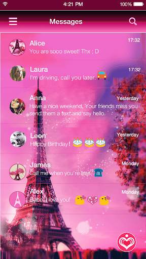 Sweet Paris Emoji Keyboard स्क्रीनशॉट 4