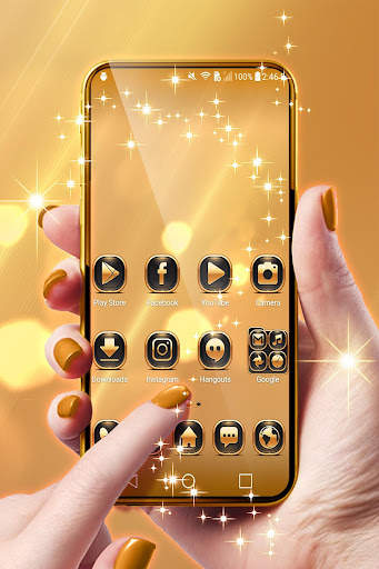 Neon Gold Theme For Launcher screenshot 1