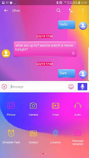Next SMS Colorful world Skin screenshot 5
