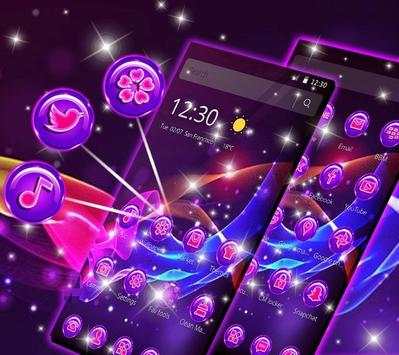 Purple Neon Launcher Theme for 2018 screenshot 1