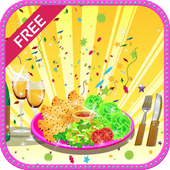 Baked chicken cooking icon