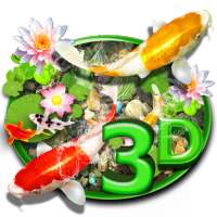 3D Koi Fish Water Stone Theme logo