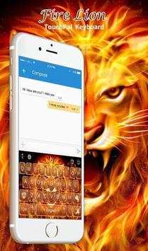 Fire Red Roar Lion Keyboard Theme screenshot 2