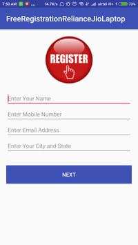 Free Jio 4G laptop Registration screenshot 1