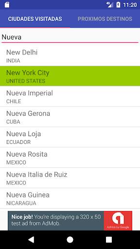 Ciudades Visitadas screenshot 2