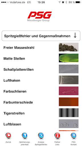 PSG-App Heißkanalanwendungen screenshot 2