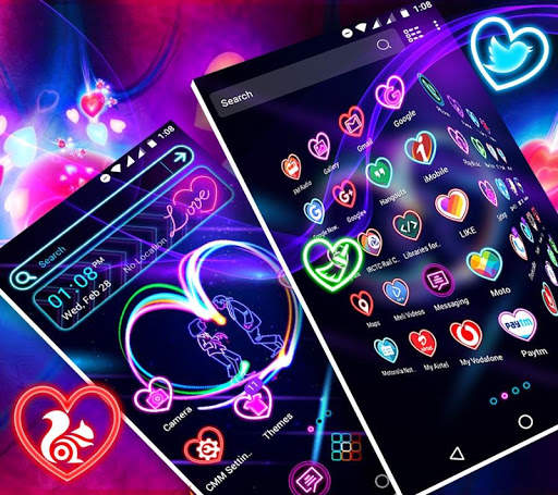 Neon Heart Launcher Theme screenshot 2