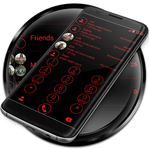 Dialer Theme Circle Black Red icon