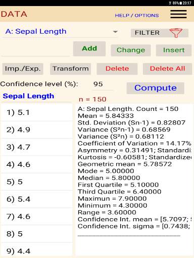 StatSuite (Statistics Suite) 11 تصوير الشاشة