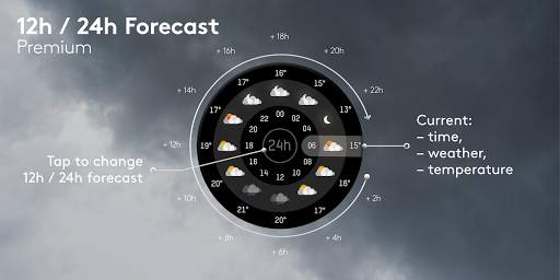 Weather Black Premium Watch Face 4 تصوير الشاشة