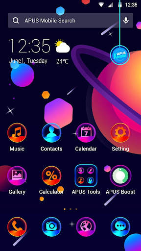 Colorful Planet APUS Launcher  screenshot 1