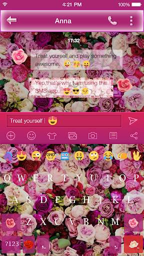 Rose Flower Emoji Keyboard screenshot 3
