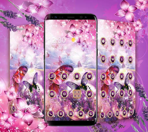 HD Violet Lavender Butterfly Theme 2 تصوير الشاشة