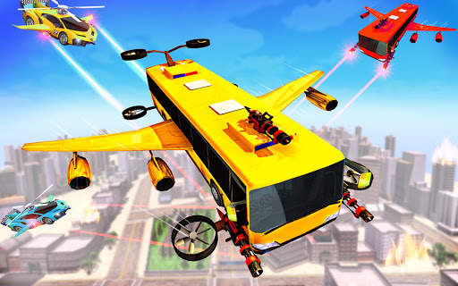 Shooting Flying School Bus Transport Simulator screenshot 1