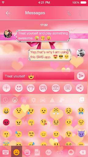 Pink Bowknot Keyboard Theme screenshot 3