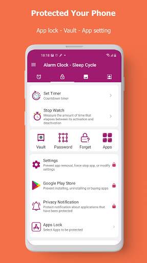 Alarm clock - App lock (timer-stopwatch-wake up) screenshot 3