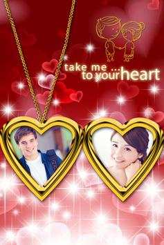 Couple Locket Photo Frame and Photo Editor 1 تصوير الشاشة