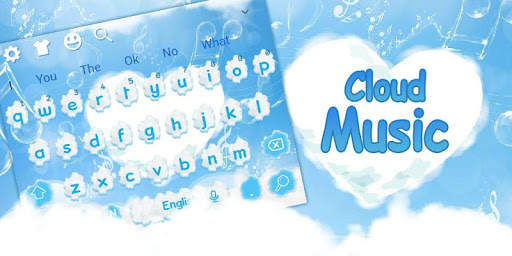 Lovely Cloud Heart Music Keyboard Theme screenshot 4
