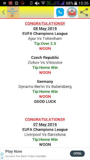 WIN FREE DAILY TIPS 100% screenshot 2