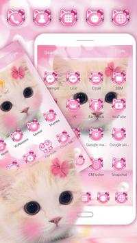 Cute Pink Bow Kitty Launcher screenshot 2