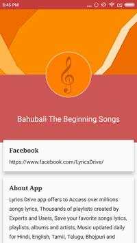 Hit Bahubali Songs Lyrics screenshot 12
