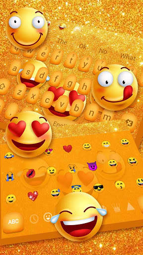 3D Beautiful Cute Glitter Smiley Face keyboard screenshot 1